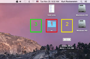Image of OS X Gap in Desktop where Icons can not be moved